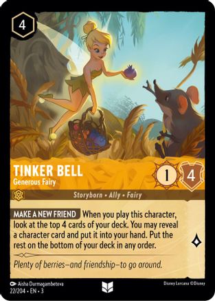 Image of Tinker Bell - Generous Fairy (22/204) - Into the Inklands Cold Foil