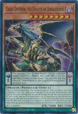 Image of Chaos Emperor, the Dragon of Armageddon (BLC1-EN026) - Battles of Legend: Chapter 1 1st Edition