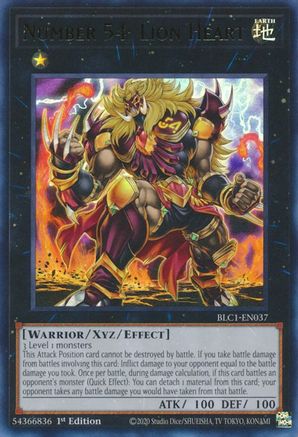 Image of Number 54: Lion Heart (BLC1-EN037) - Battles of Legend: Chapter 1 1st Edition