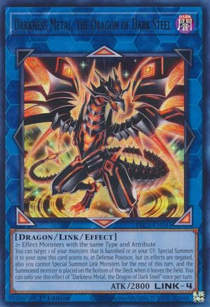 Image of Darkness Metal, the Dragon of Dark Steel (BLC1-EN044) - Battles of Legend: Chapter 1 1st Edition