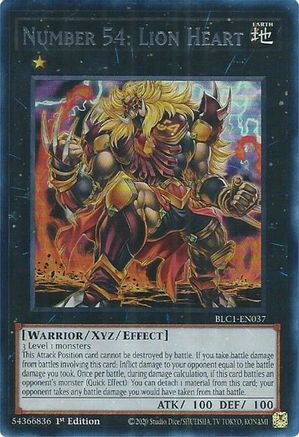 Image of Number 54: Lion Heart (Silver) (BLC1-EN037) - Battles of Legend: Chapter 1 1st Edition