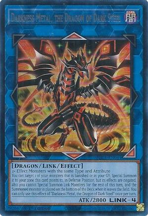 Image of Darkness Metal, the Dragon of Dark Steel (Silver) (BLC1-EN044) - Battles of Legend: Chapter 1 1st Edition