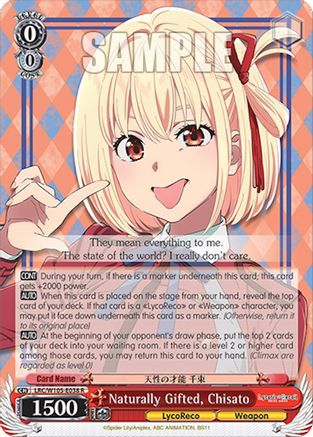 Image of Naturally Gifted, Chisato (LRC/W105-E038 R) - Lycoris Recoil