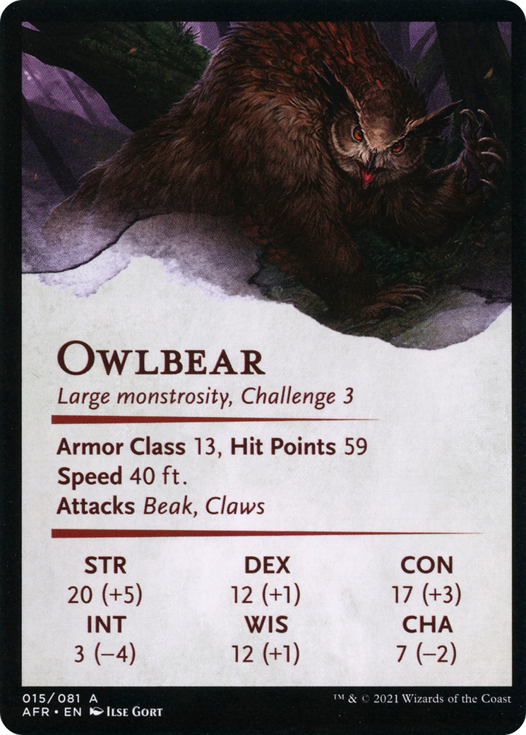 Image of Owlbear // Owlbear (AAFR-015) - Adventures in the Forgotten Realms Art Series (Borderless)