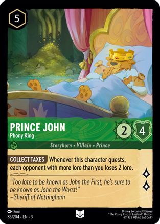 Image of Prince John - Phony King (83/204) - Into the Inklands Cold Foil