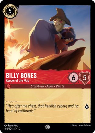 Image of Billy Bones - Keeper of the Map (104/204) - Into the Inklands Cold Foil