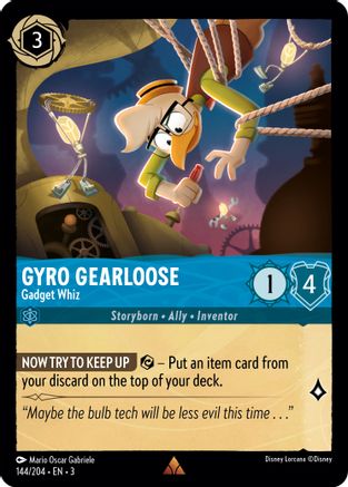 Image of Gyro Gearloose - Gadget Whiz (144/204) - Into the Inklands Cold Foil