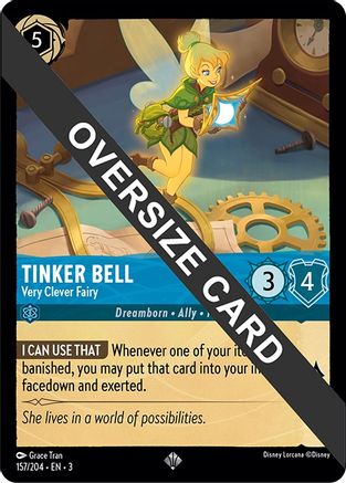 Image of Tinker Bell - Very Clever Fairy (Oversized) (157/204) - Into the Inklands Cold Foil