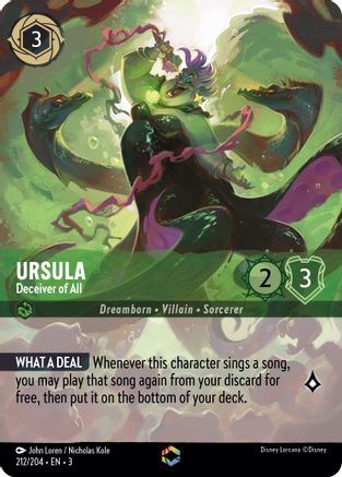 Image of Ursula - Deceiver of All (Enchanted) (212/204) - Into the Inklands Holofoil