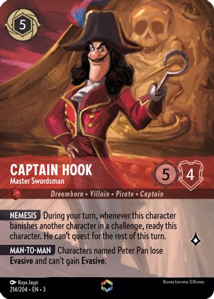 Image of Captain Hook - Master Swordsman (Enchanted) (214/204) - Into the Inklands Holofoil
