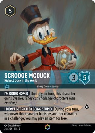 Image of Scrooge McDuck - Richest Duck in the World (Enchanted) (218/204) - Into the Inklands Holofoil