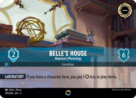 Image of Belle's House - Maurice's Workshop (Enchanted) (219/204) - Into the Inklands Holofoil