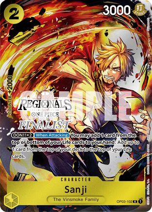 Image of Sanji (Online Regional 2024) [Finalist] (OP03-102) - One Piece Promotion Cards Foil