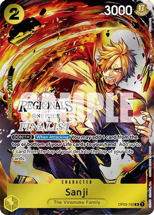 Image of Sanji (Offline Regional 2024) [Finalist] (OP03-102) - One Piece Promotion Cards Foil
