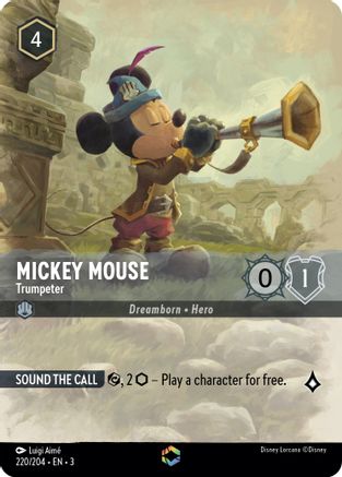 Image of Mickey Mouse - Trumpeter (Enchanted) (220/204) - Into the Inklands Holofoil
