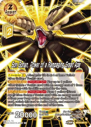 Image of Son Gohan, Power of a Rampaging Great Ape (BT24-081) - Beyond Generations Foil