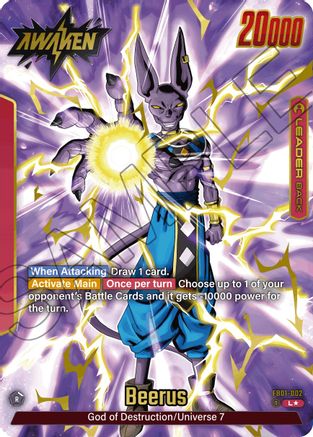 Image of Beerus - FB01-002 (Alternate Art) (FB01-002) - Awakened Pulse Holofoil
