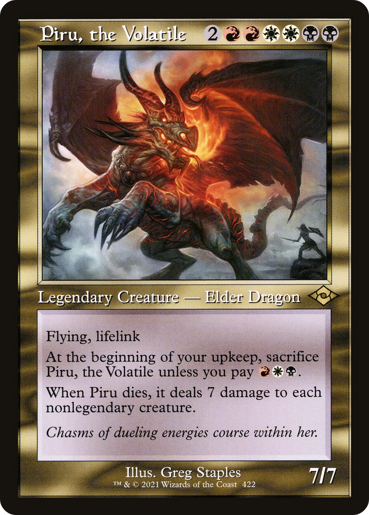 Image of Piru, the Volatile (Retro Frame) (MH2-422) - Modern Horizons 2 Etched Foil