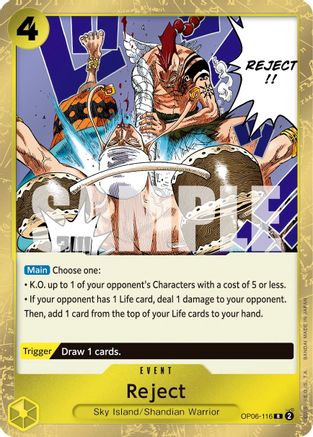 Image of Reject (OP06-116) - Wings of the Captain Foil