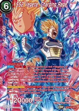 Image of SS2 Vegeta, Charging Rage (SPR) (BT24-013) - Beyond Generations Foil