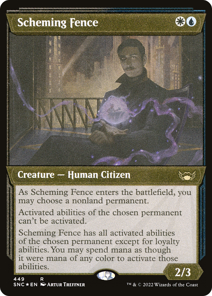 Image of Scheming Fence (Showcase) (Foil Etched) (SNC-449) - Streets of New Capenna: (Showcase) Foil
