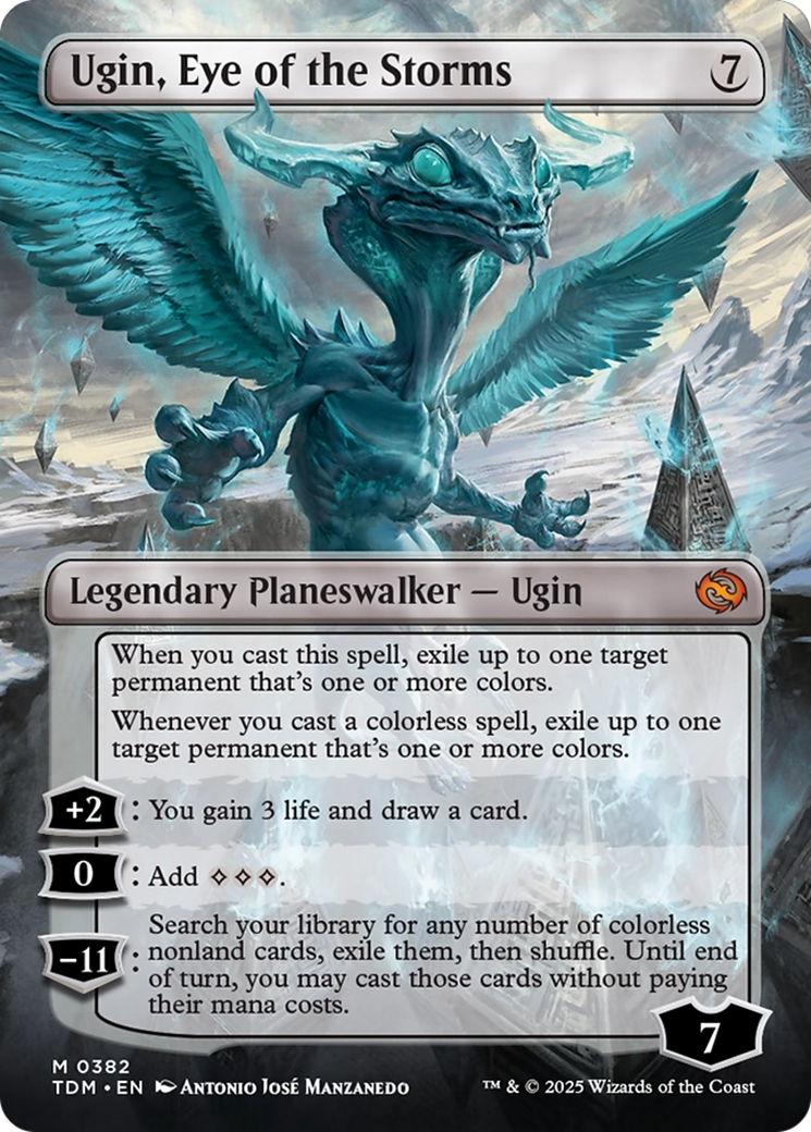 Image of Ugin, Eye of the Storms (Borderless) (TDM-382) - Tarkir: Dragonstorm (Borderless)