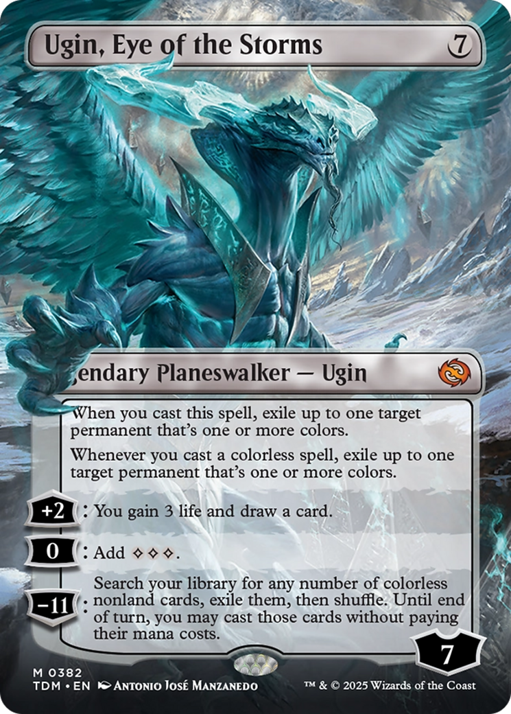 Image of Ugin, Eye of the Storms (Borderless) (TDM-382) - Tarkir: Dragonstorm (Borderless)