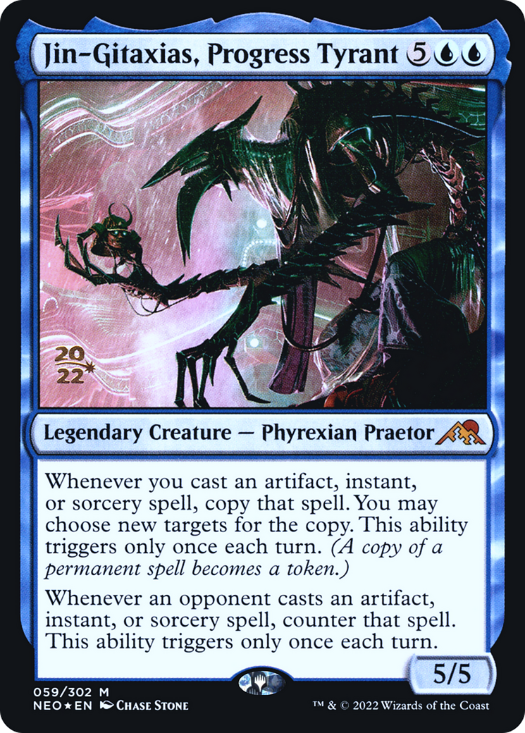Image of Jin-Gitaxias, Progress Tyrant (PRE-059) - Kamigawa: Neon Dynasty Promos Foil
