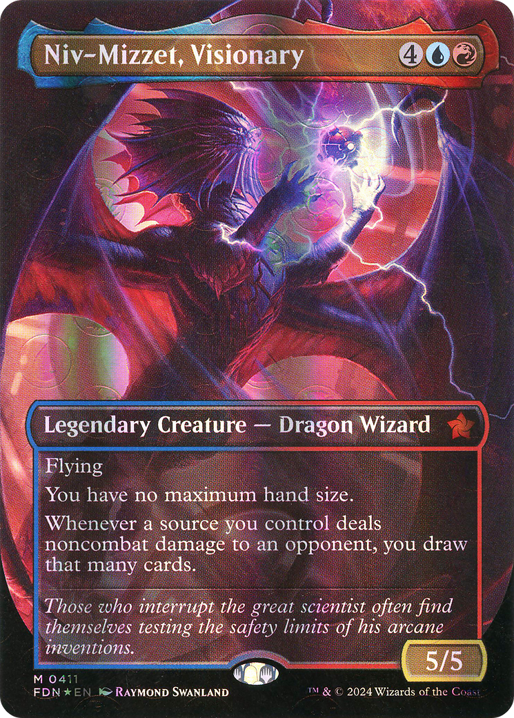 Image of Niv-Mizzet, Visionary (Borderless) (Mana Foil) (FDN-411) - Foundations (Borderless) Foil