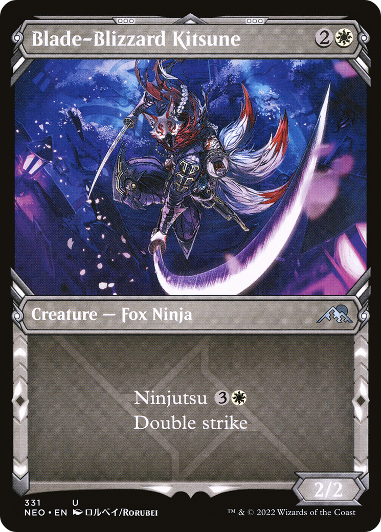 Image of Blade-Blizzard Kitsune (Showcase) (NEO-331) - Kamigawa: Neon Dynasty: (Showcase)