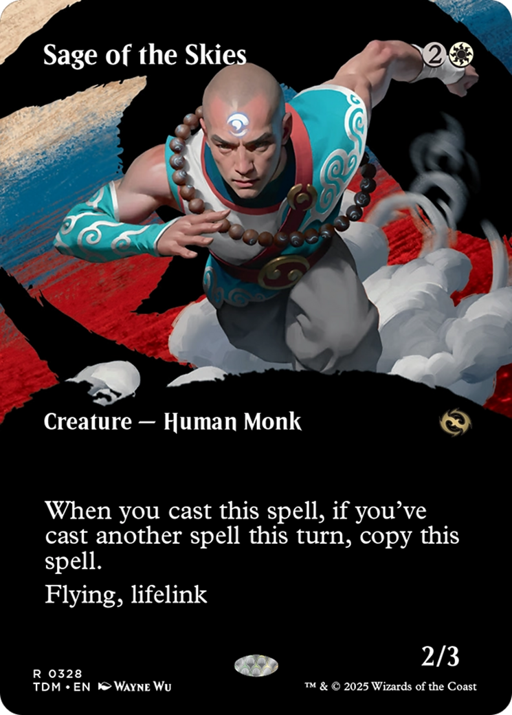 Image of Sage of the Skies (Borderless) (TDM-328) - Tarkir: Dragonstorm: (Showcase) (Borderless)