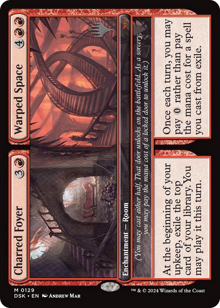 Image of Charred Foyer // Warped Space (PPDSK-129) - Duskmourn: House of Horror Promos
