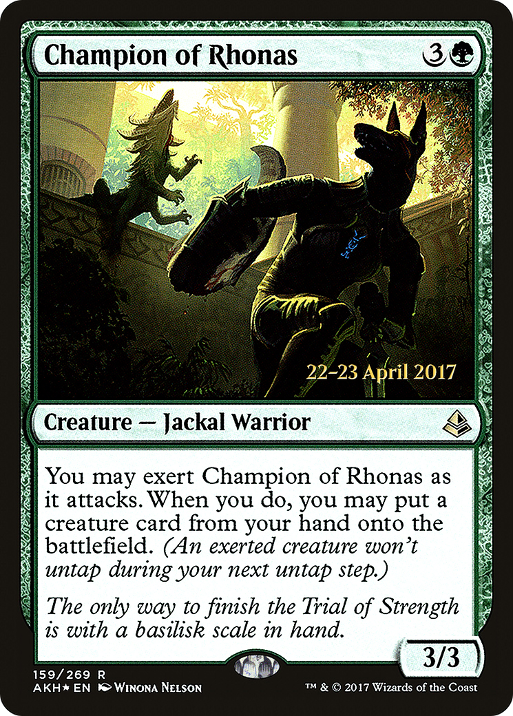 Image of Champion of Rhonas (PRE-159) - Amonkhet Promos Foil