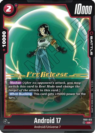 Image of Android 17 - FB01-013 (FB01-013) - Awakened Pulse PreRelease Cards
