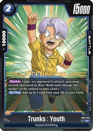 Image of Trunks : Youth (FB01-052) - Awakened Pulse PreRelease Cards