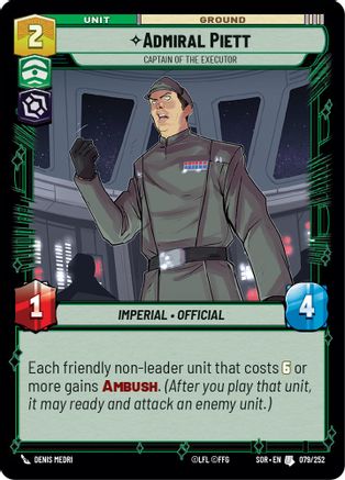 Image of Admiral Piett - Captain of the Executor (079/252) - Spark of Rebellion Foil