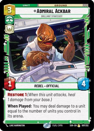 Image of Admiral Ackbar - Brilliant Strategist (097/252) - Spark of Rebellion
