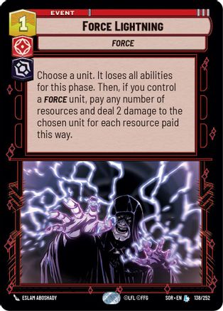 Image of Force Lightning (138/252) - Spark of Rebellion