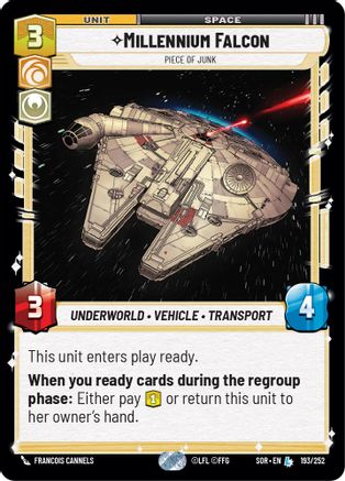 Image of Millennium Falcon - Piece of Junk (193/252) - Spark of Rebellion Foil