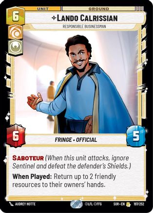 Image of Lando Calrissian - Responsible Businessman (197/252) - Spark of Rebellion