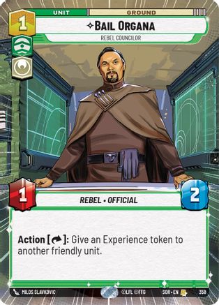 Image of Bail Organa - Rebel Councilor (Hyperspace) (358) - Spark of Rebellion Foil