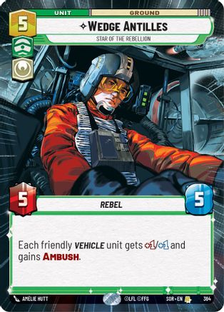 Image of Wedge Antilles - Star of the Rebellion (Hyperspace) (364) - Spark of Rebellion Foil