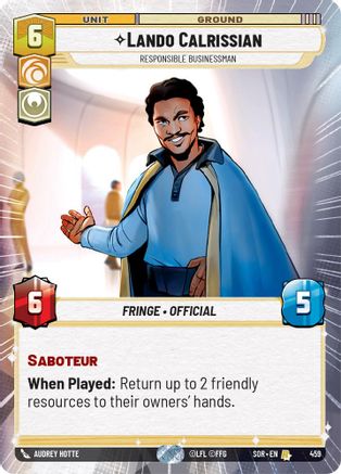 Image of Lando Calrissian - Responsible Businessman (Hyperspace) (459) - Spark of Rebellion