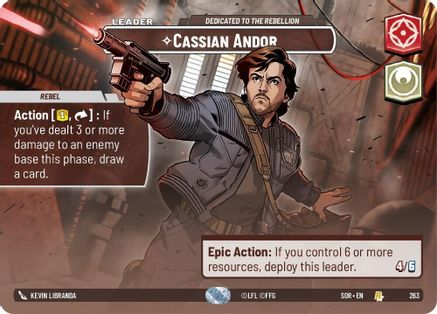 Image of Cassian Andor - Dedicated to the Rebellion (Showcase) (263) - Spark of Rebellion Foil