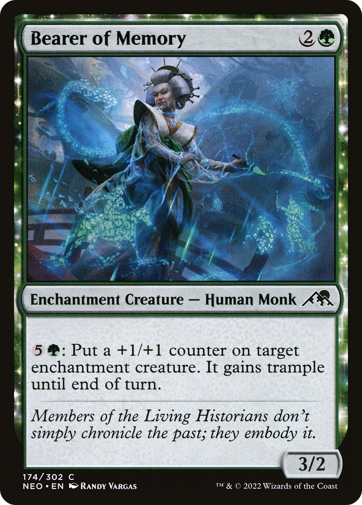 Image of Bearer of Memory (NEO-174) - Kamigawa: Neon Dynasty: (enchantment) Foil