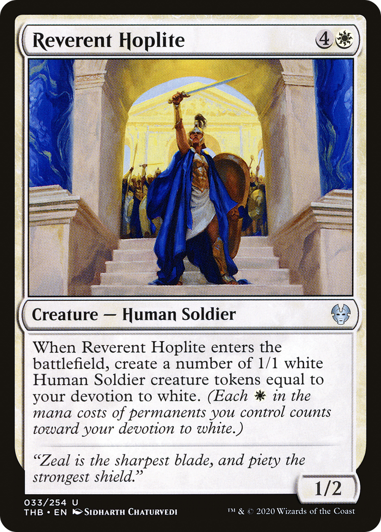 Image of Reverent Hoplite (THB-033) - Theros Beyond Death Foil