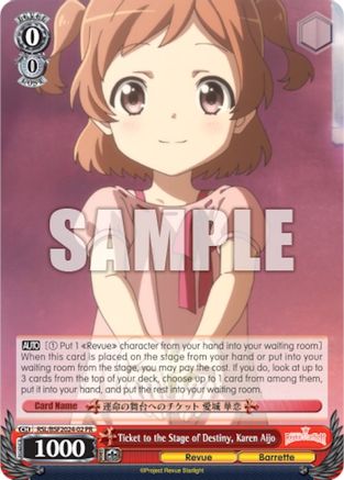 Image of Ticket to the Stage of Destiny, Karen Aijo (Spring Fest 2024) (RSL/BSF2024-02 PR) - Bushiroad Event Cards