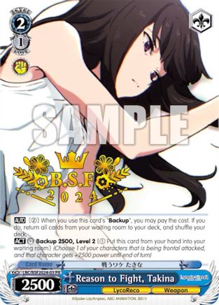 Image of Reason to Fight, Takina (Spring Fest 2024) (RSL/BSF2024-03 PR) - Bushiroad Event Cards