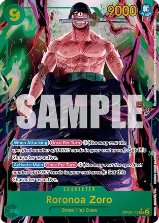 Image of Roronoa Zoro (Alternate Art) (OP06-118) - Wings of the Captain Foil