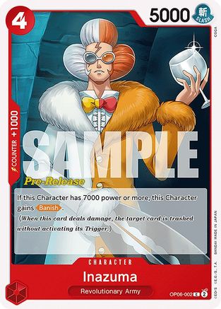 Image of Inazuma (OP06-002) - Wings of the Captain Pre-Release Cards